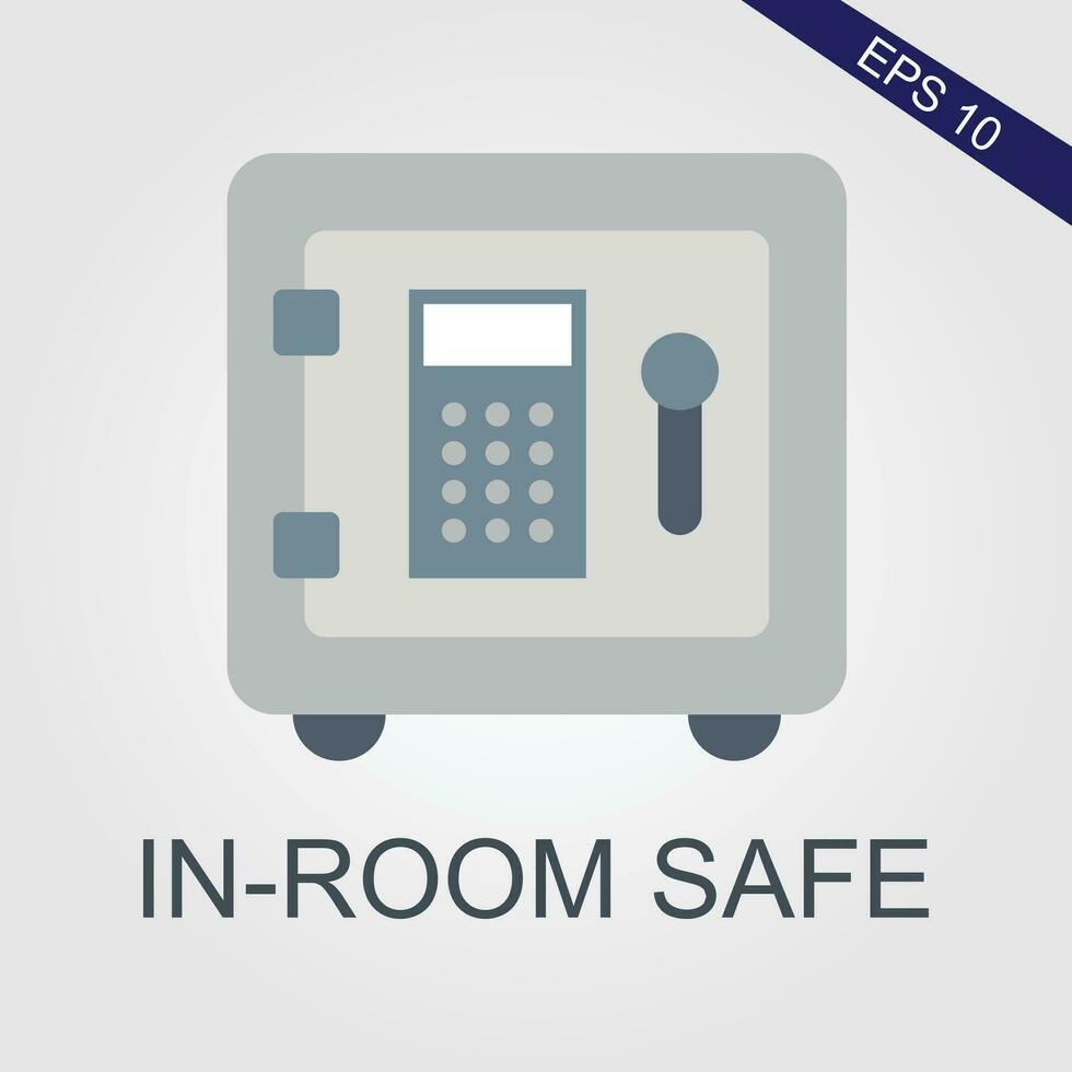 in room safe flat icons eps file vector