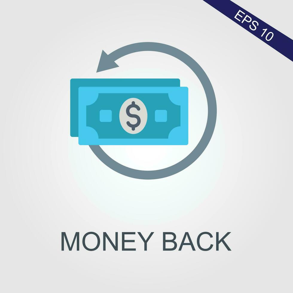 money back flat icons eps file vector