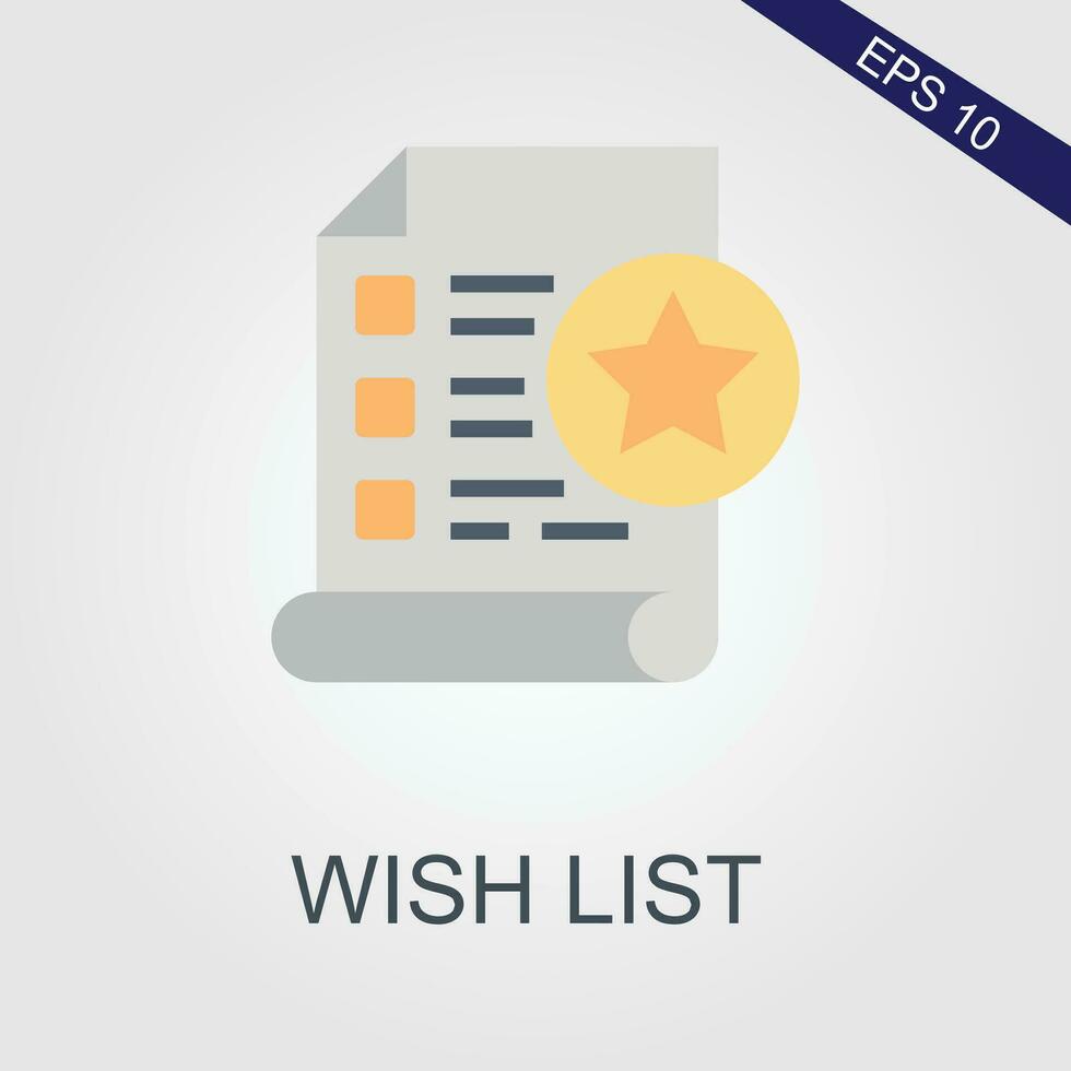 Wish List flat icons eps file vector