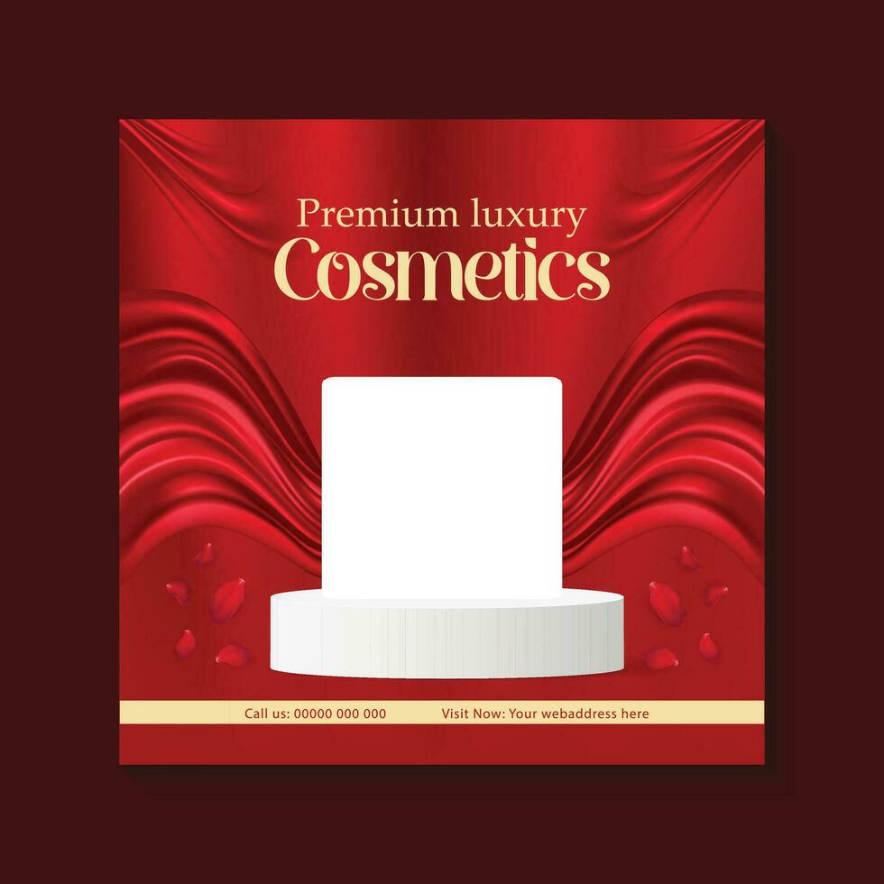 Cosmetics promotional sale banner for social media vector