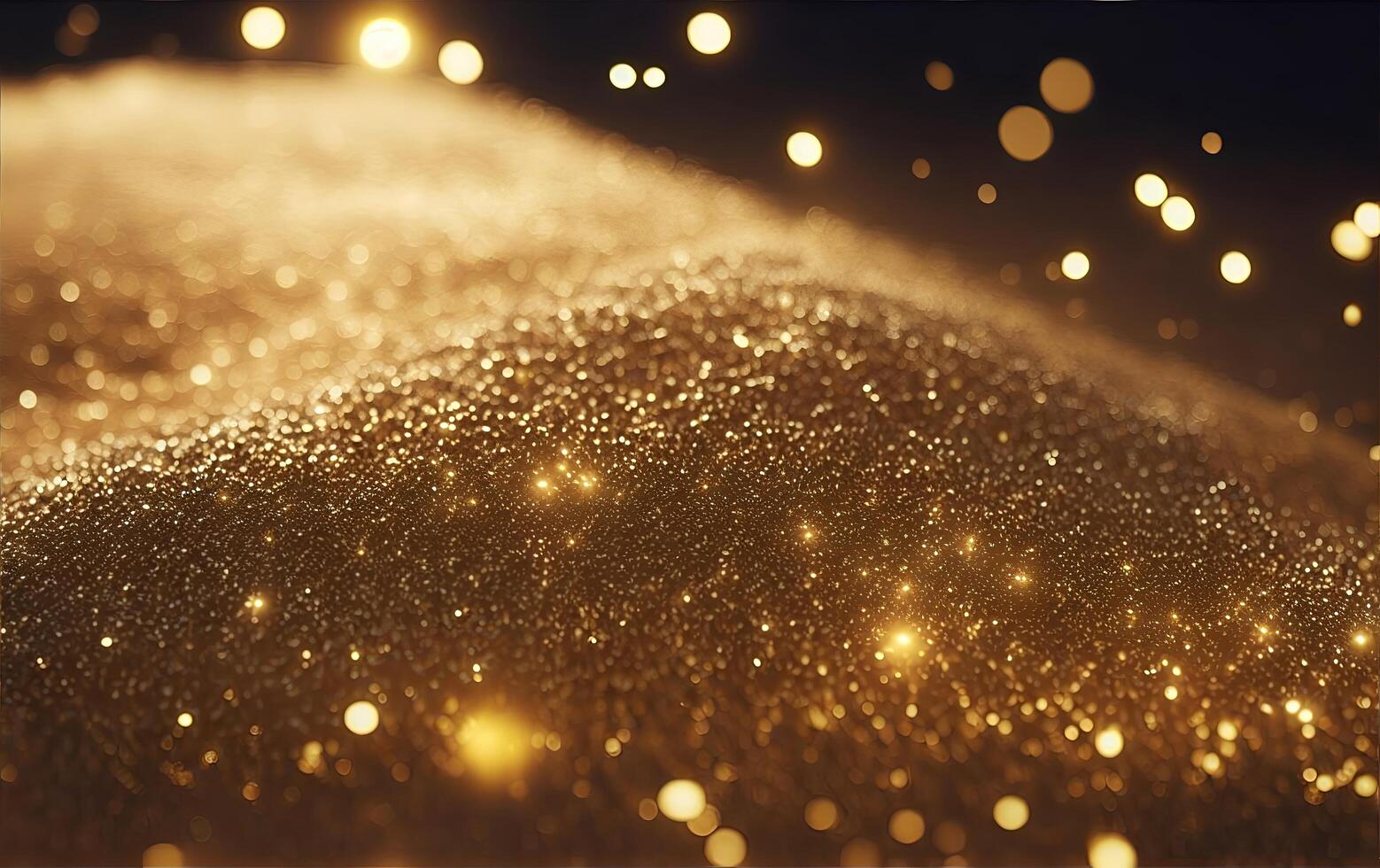 Abstract shiny light and gold particle background. Generative AI. photo