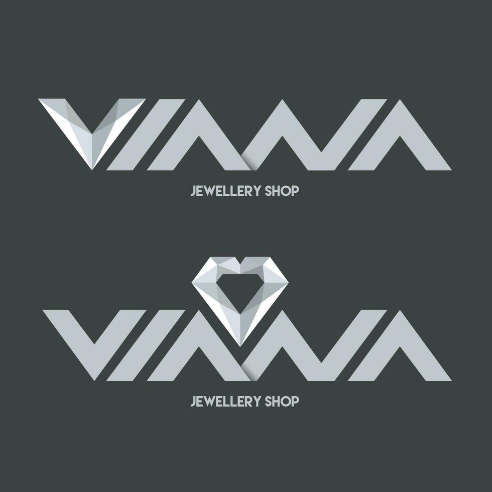 gratis vector Viana joyería tienda logo diseño