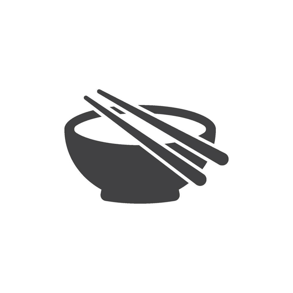 bowl and chopsticks icon vector