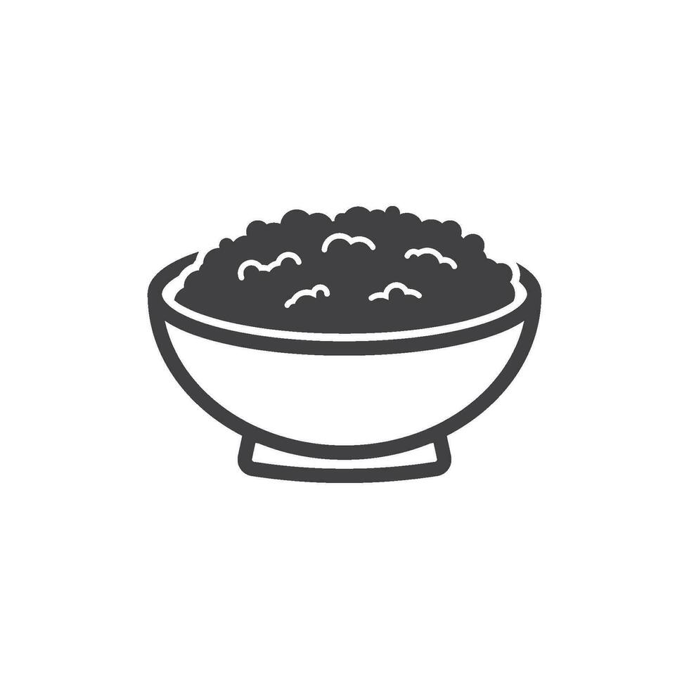 arroz cuenco y palillos icono vector