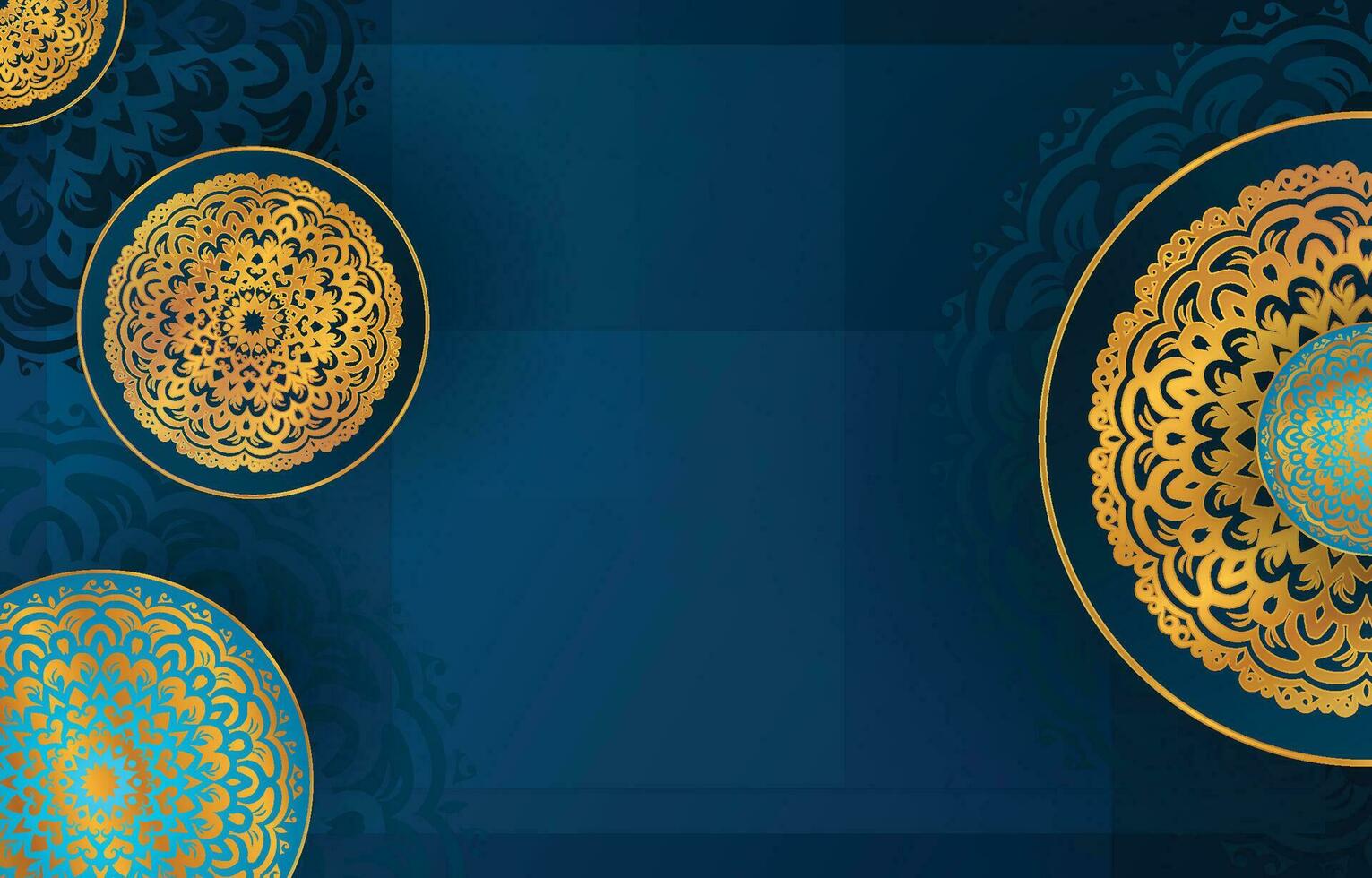 Abstract Mandala Background in Dark Blue Background vector