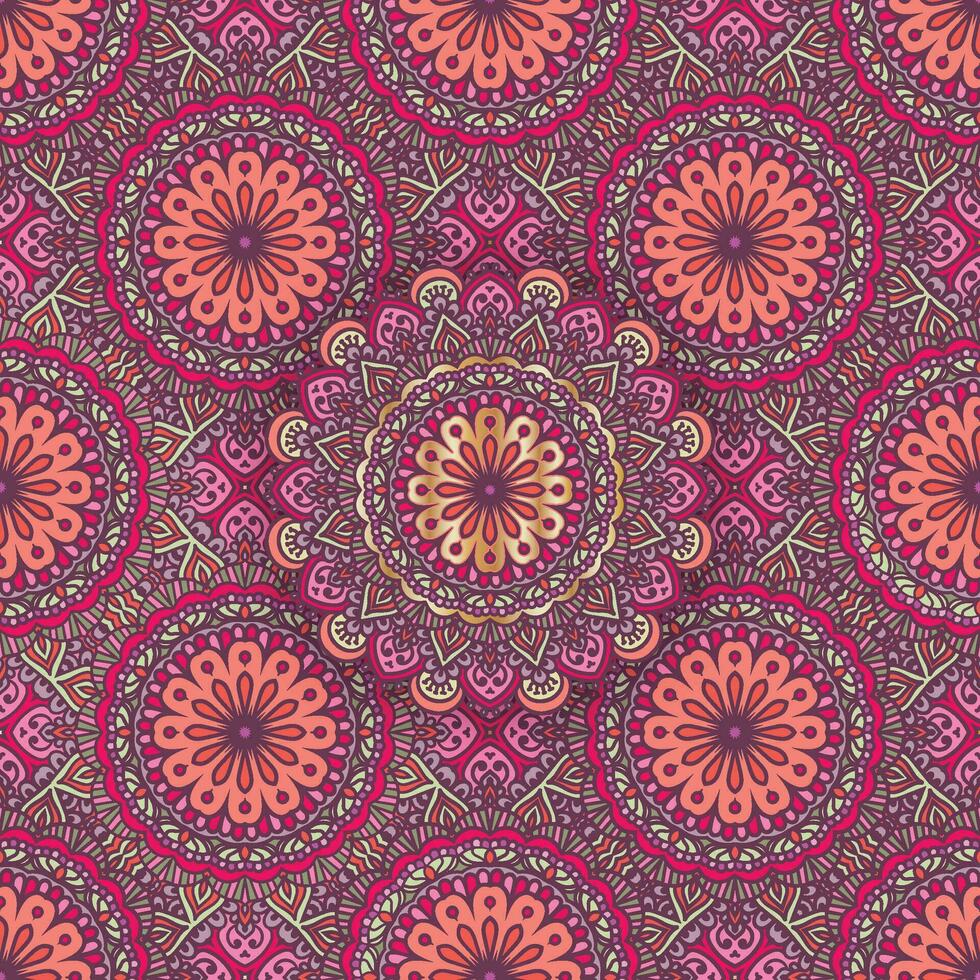 seamless pattern with mandala ornament vector