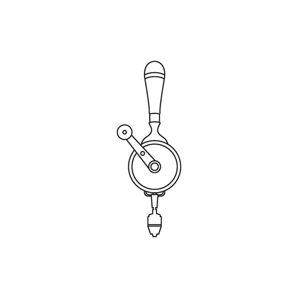 manual wood drill icon vector