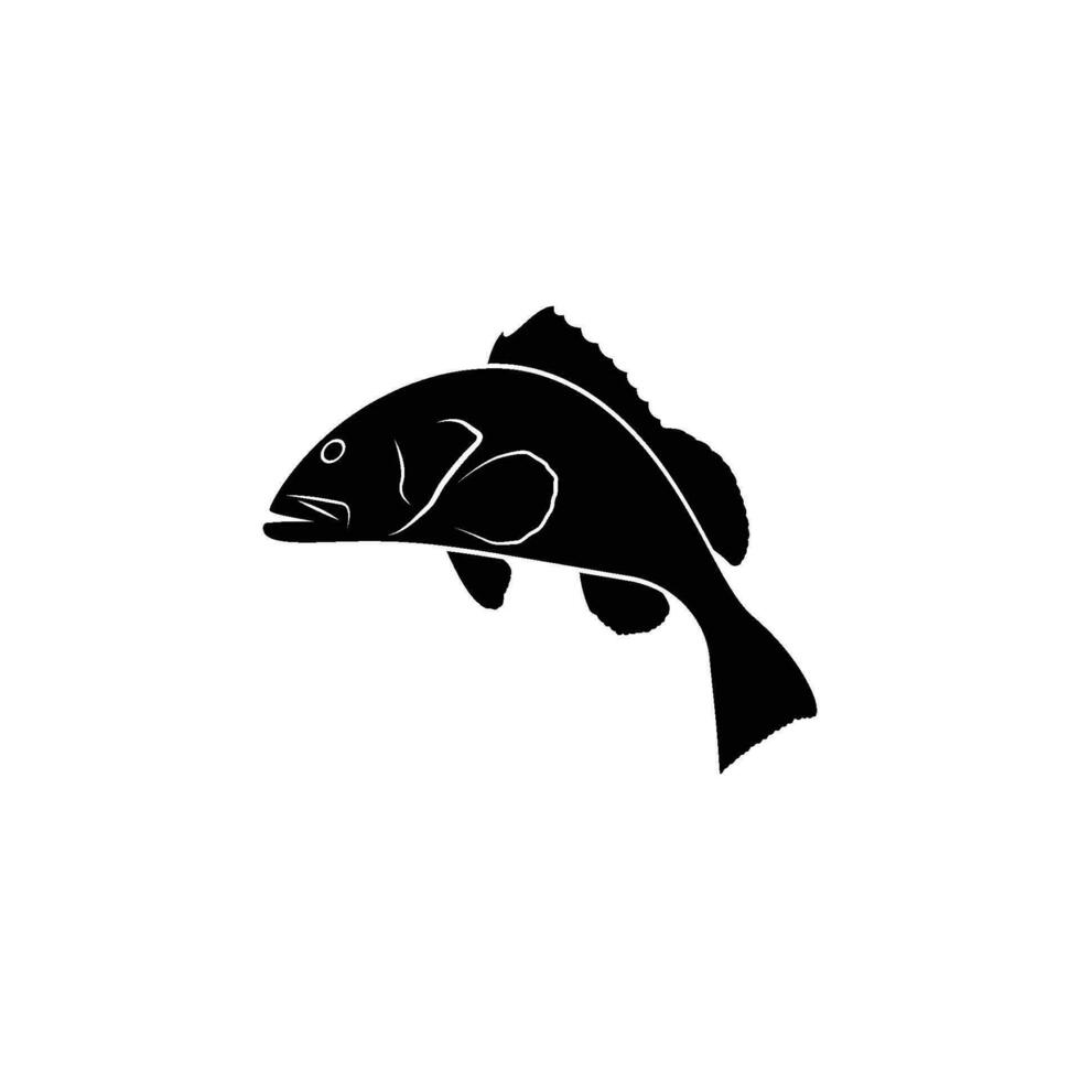 agrupador pescado icono vector