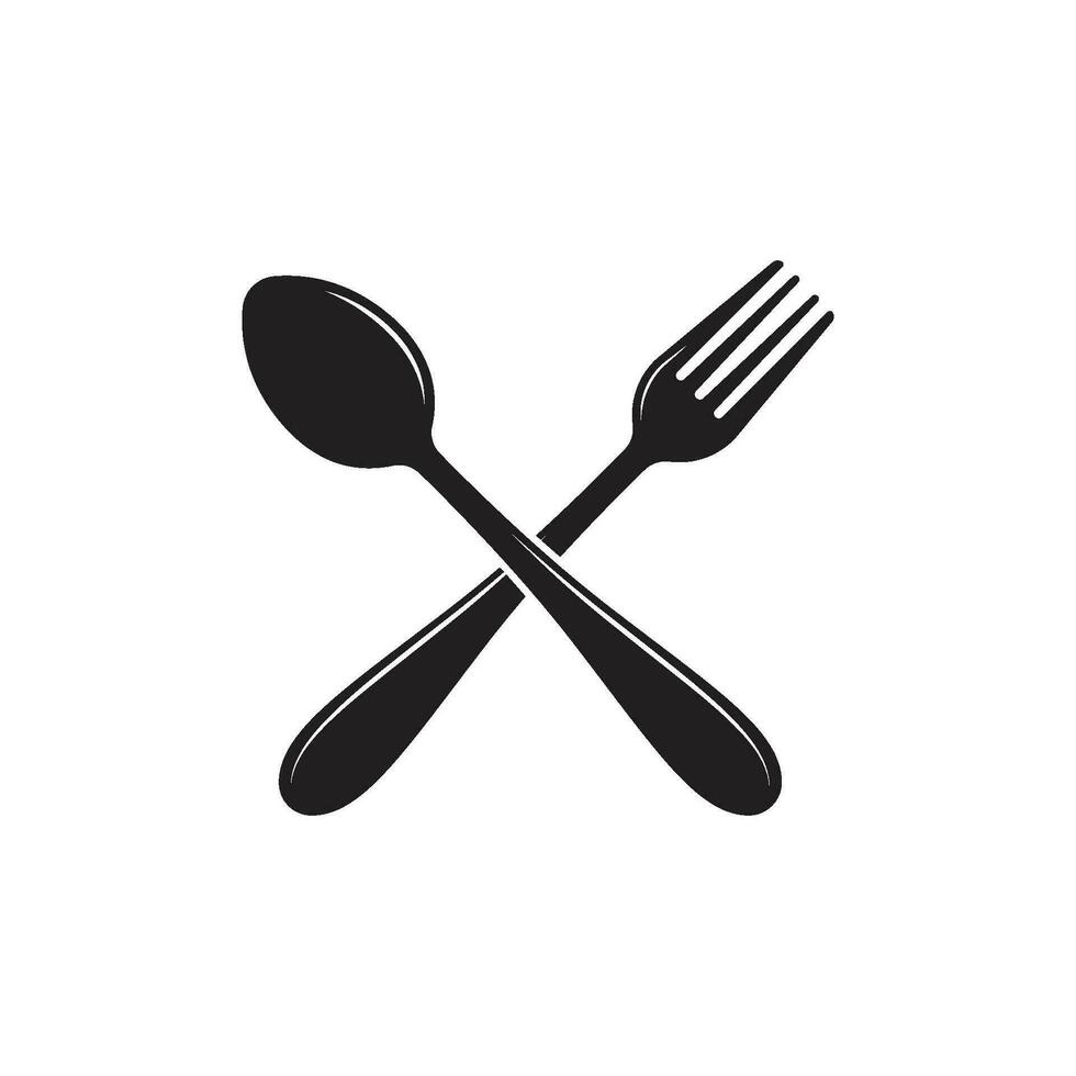 spoon and fork icon vector