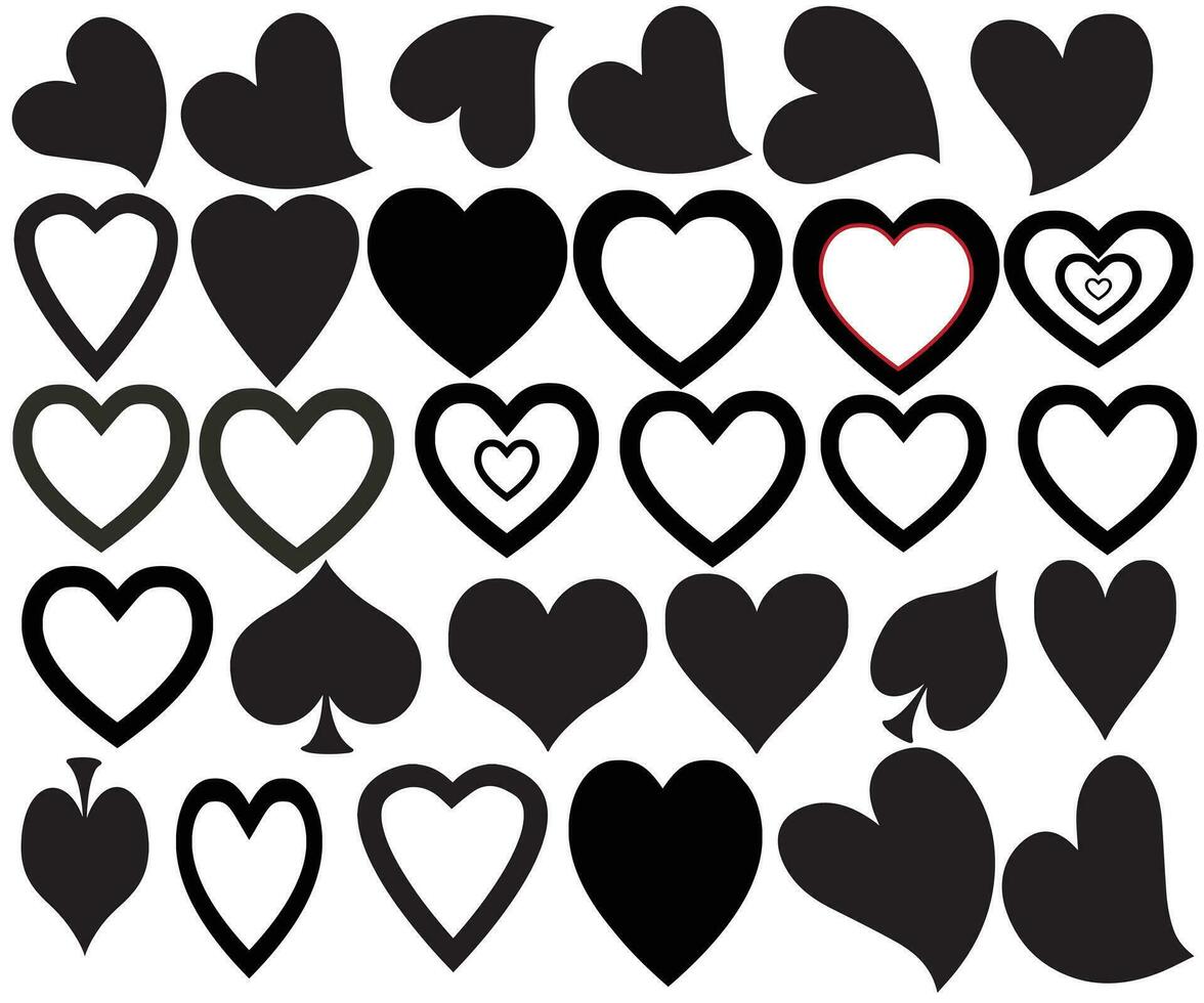 amar, vector, corazones icono vector haz recopilación, amor símbolo vector, corazón vector icono, San Valentín día firmar, lineal icono