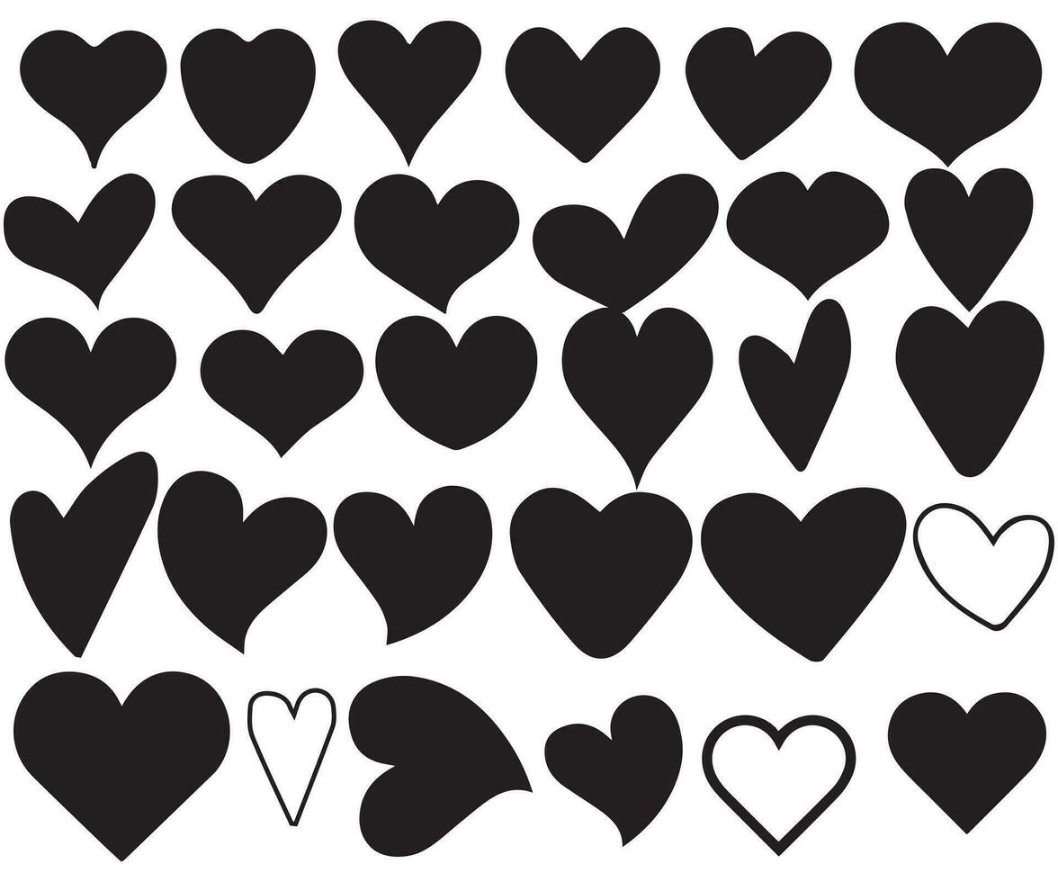 corazones icono vector haz recopilación, amor símbolo vector, corazón vector icono, San Valentín día firmar, lineal icono