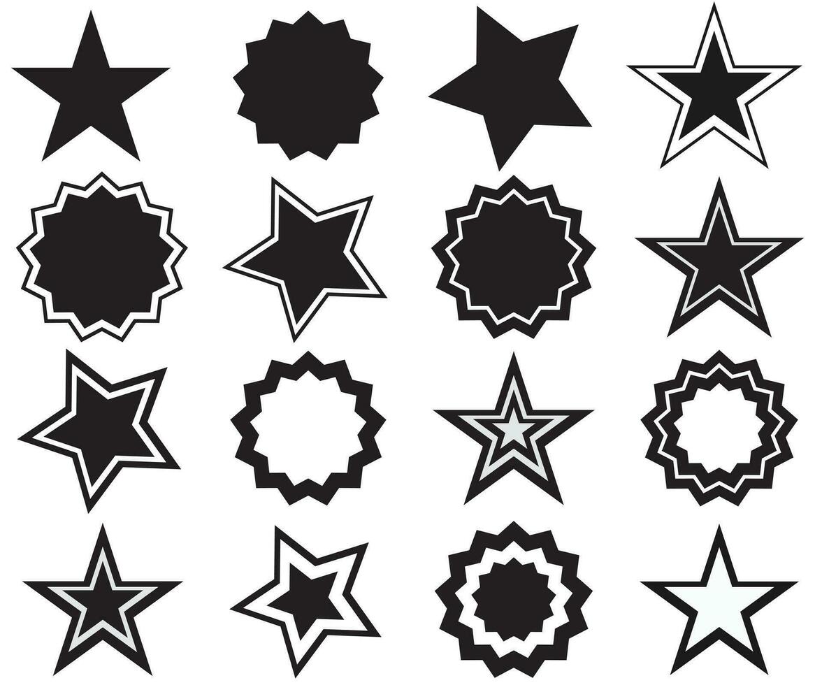 Brutalism shapes, minimalist geometric elements, abstract bauhaus forms. Simple star and flower shape, basic form, trendy modern graphic element vector set