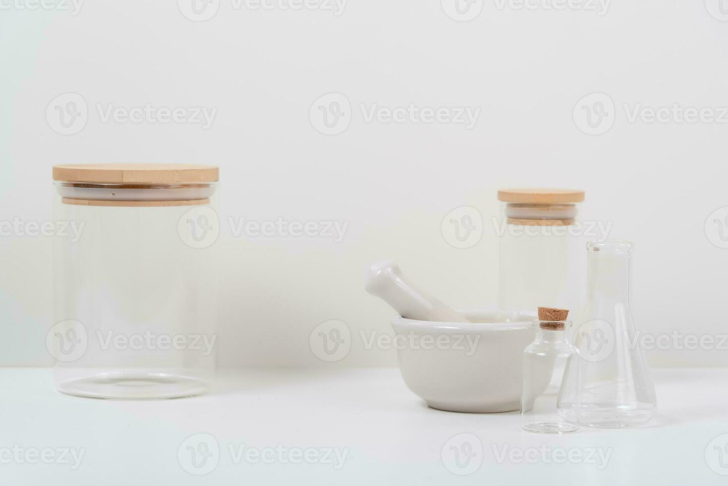 some test tube on the white table photo