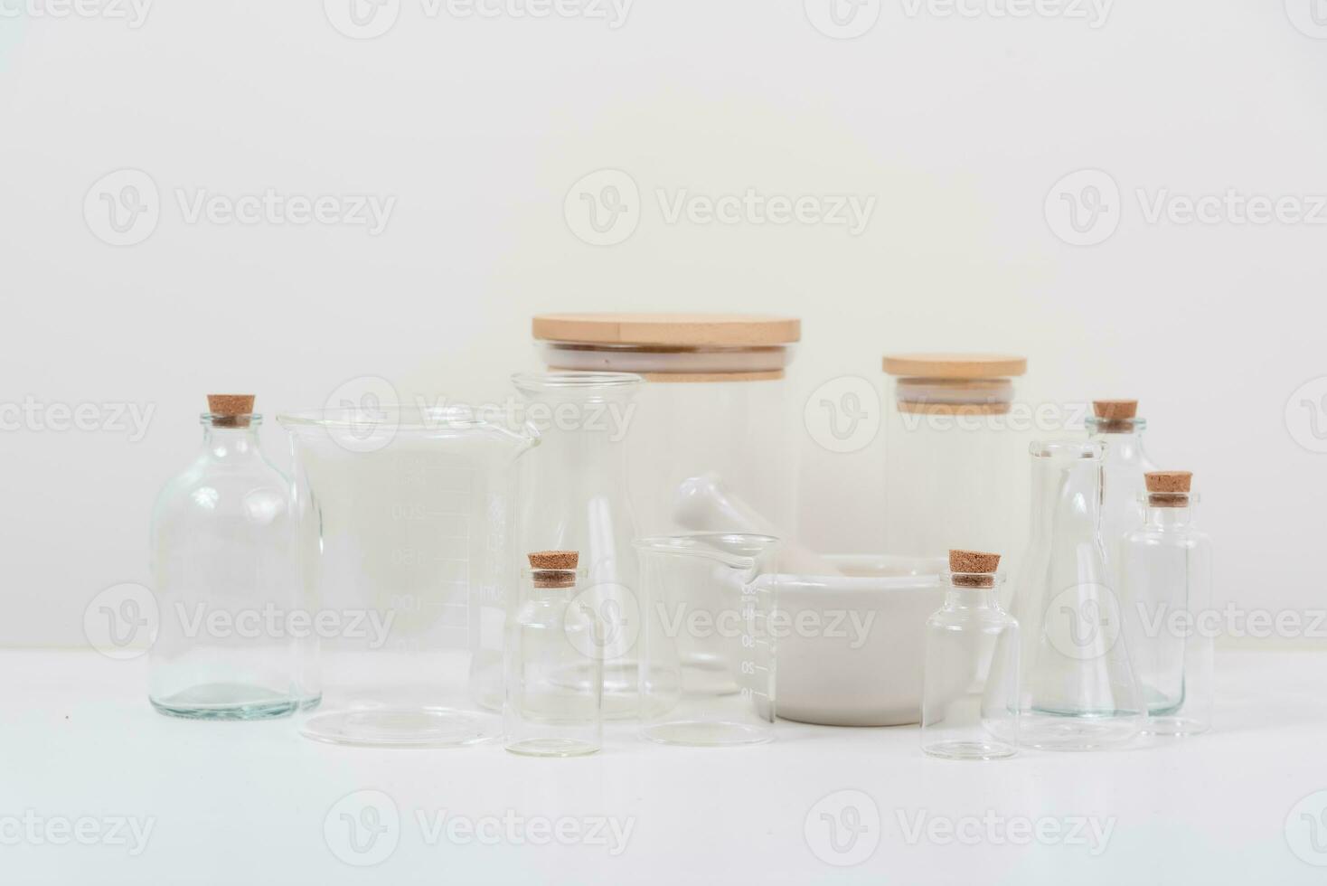 some test tube on the white table photo
