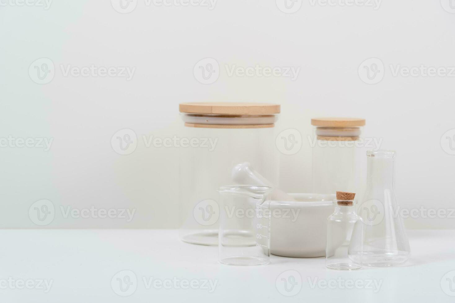 some test tube on the white table photo