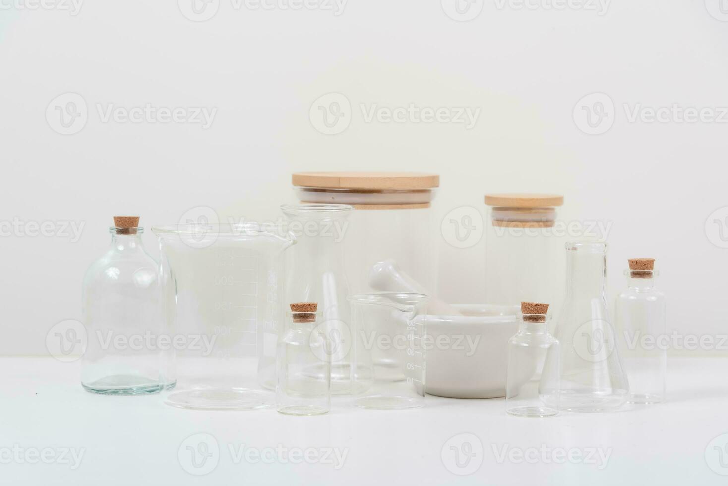 some test tube on the white table photo