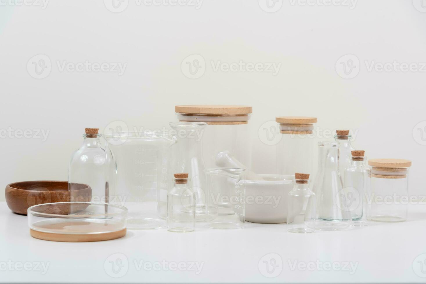 some test tube on the white table photo