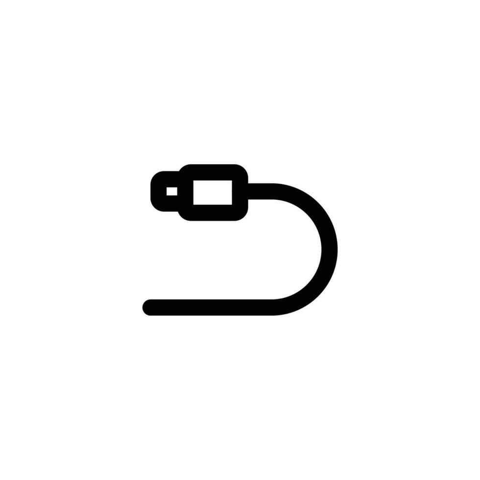 USB cable vector ilustración. lineal icono diseño