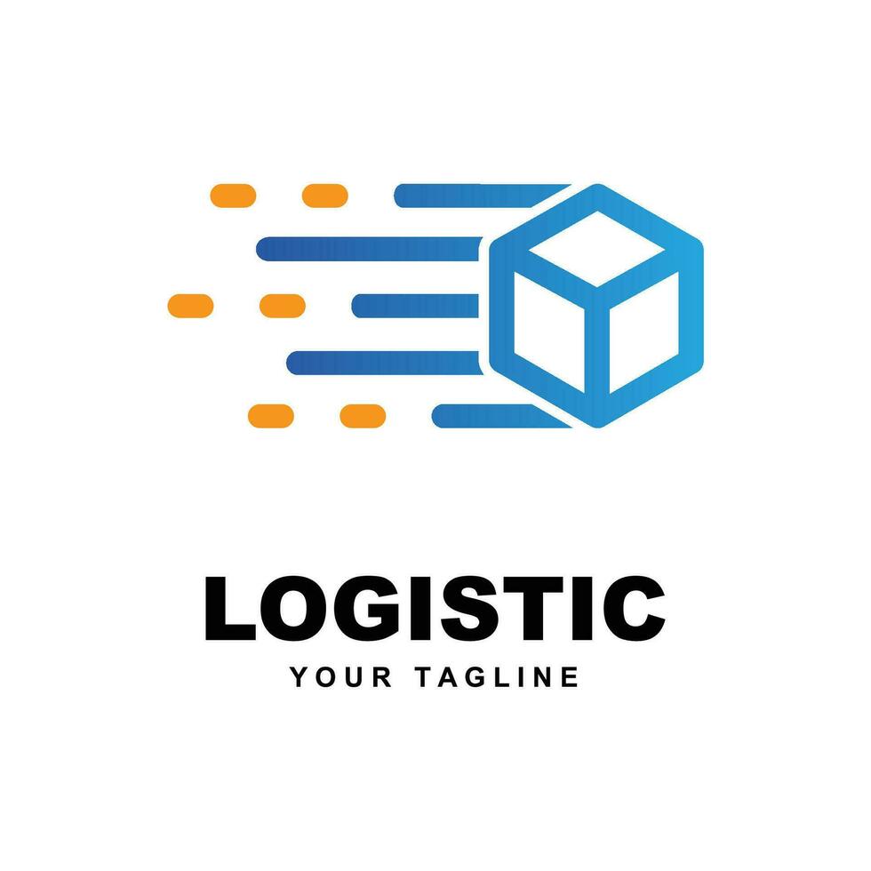 logístico empresa logo vector con eslogan modelo