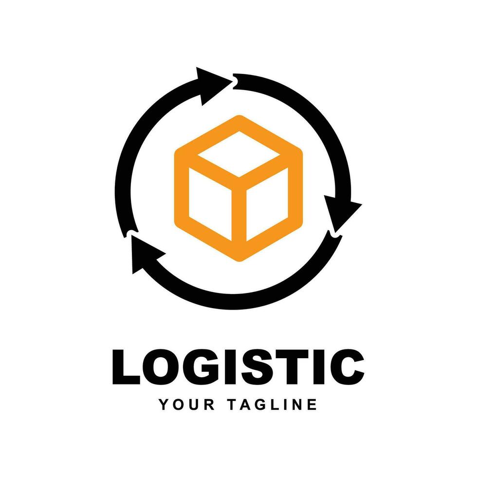 logístico empresa logo vector con eslogan modelo