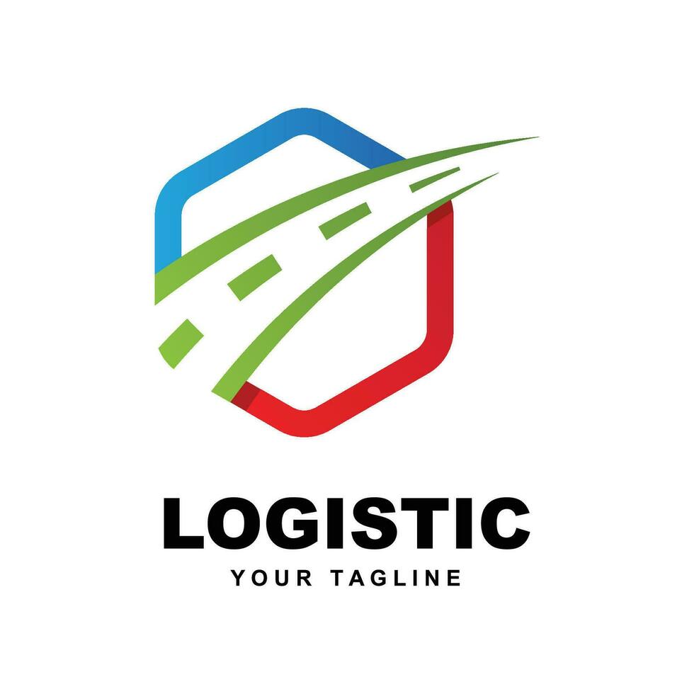 logístico empresa logo vector con eslogan modelo