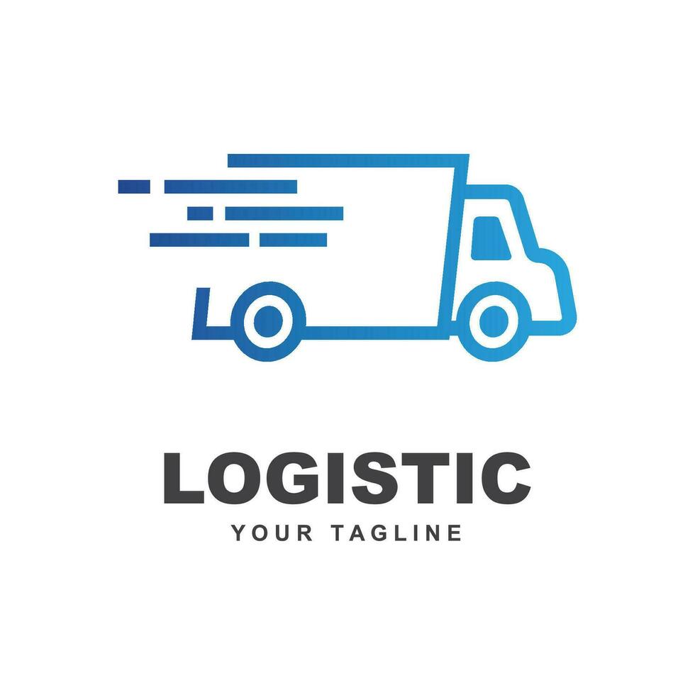 logístico empresa logo vector con eslogan modelo