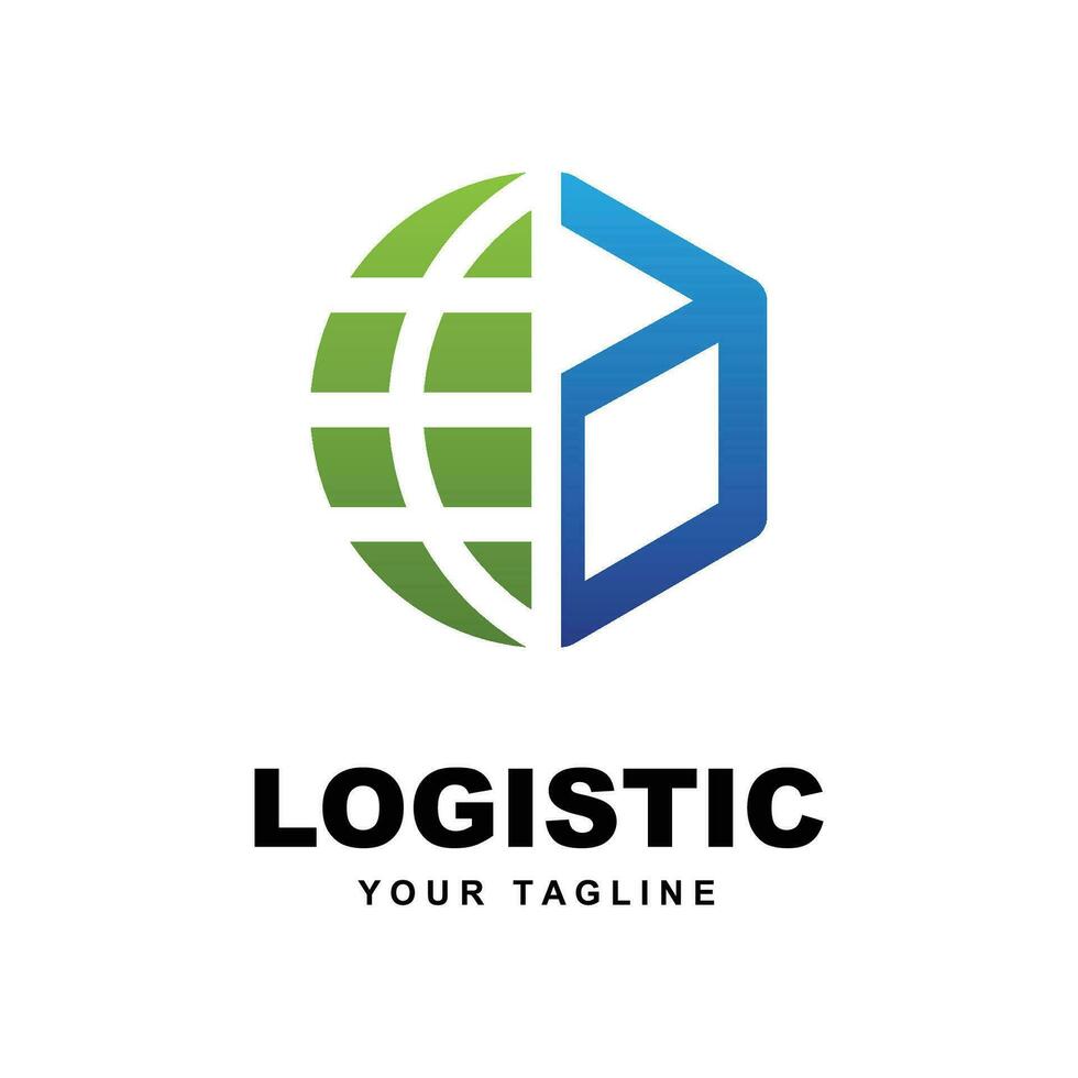 logístico empresa logo vector con eslogan modelo