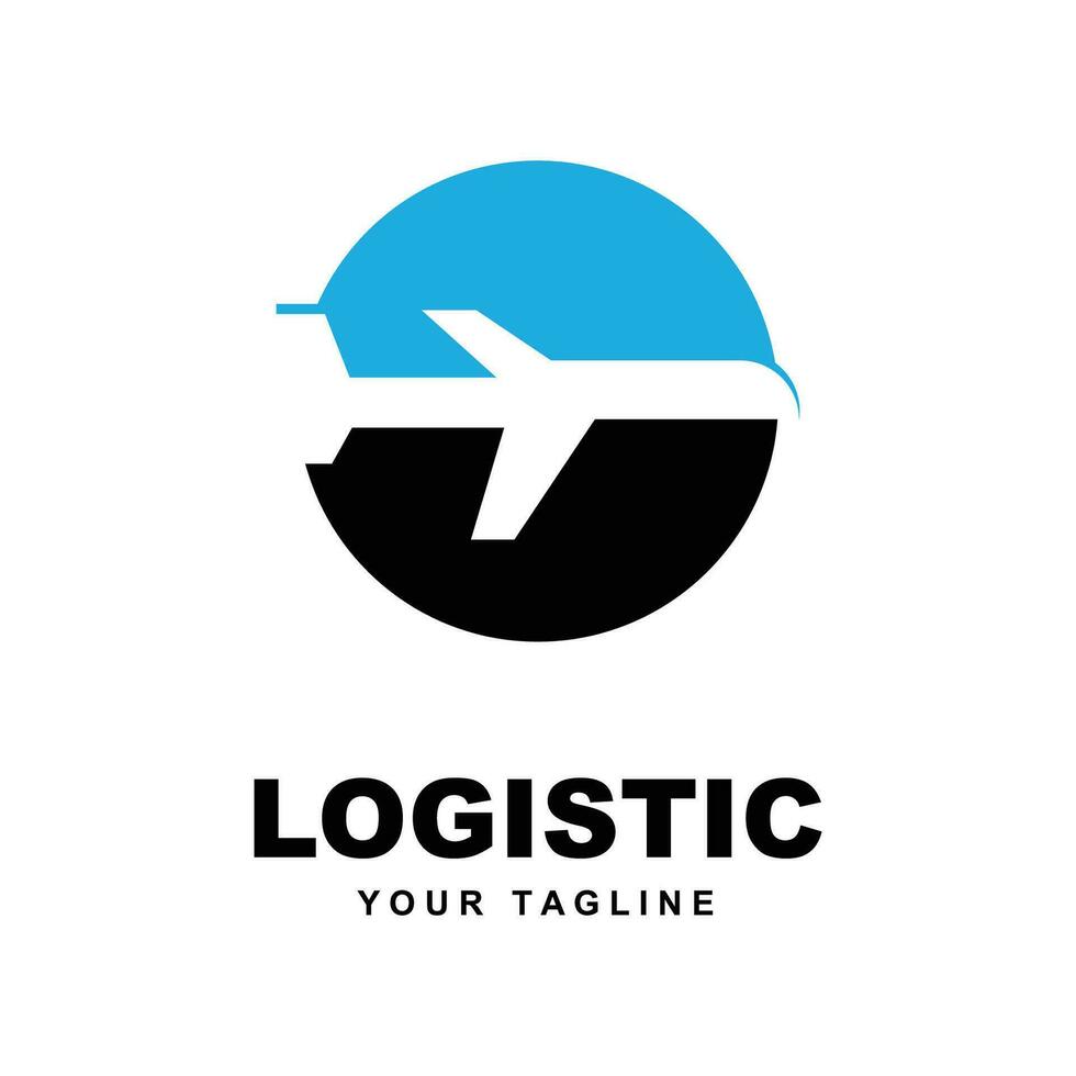 logístico empresa logo vector con eslogan modelo