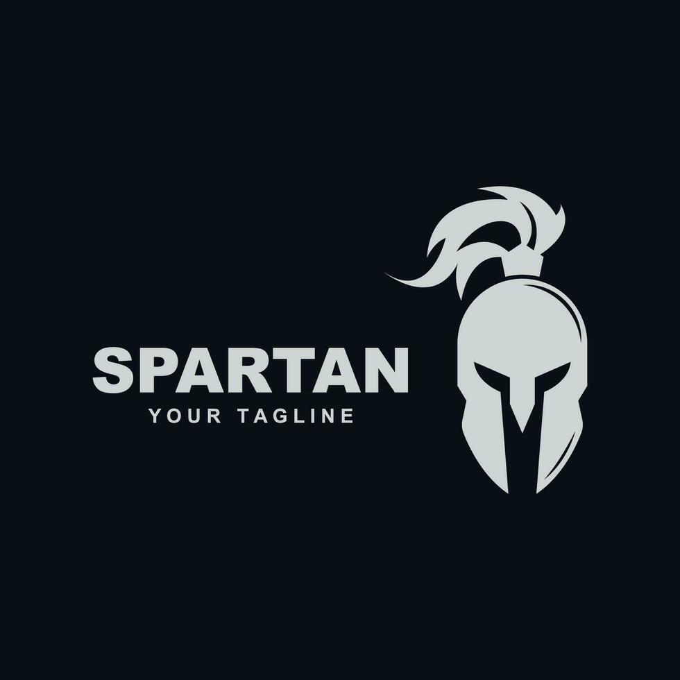 shield and helmet of the Spartan warrior symbol, Spartan helmet logo vector illustration