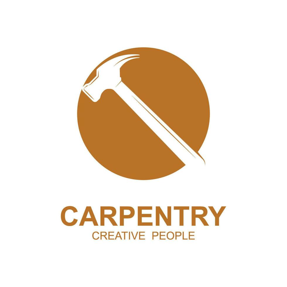 Vintage wood carpentry logo vector