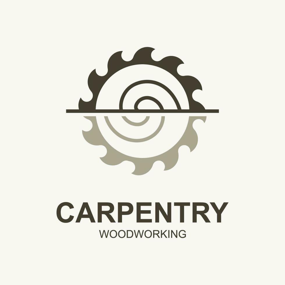 Vintage wood carpentry logo vector