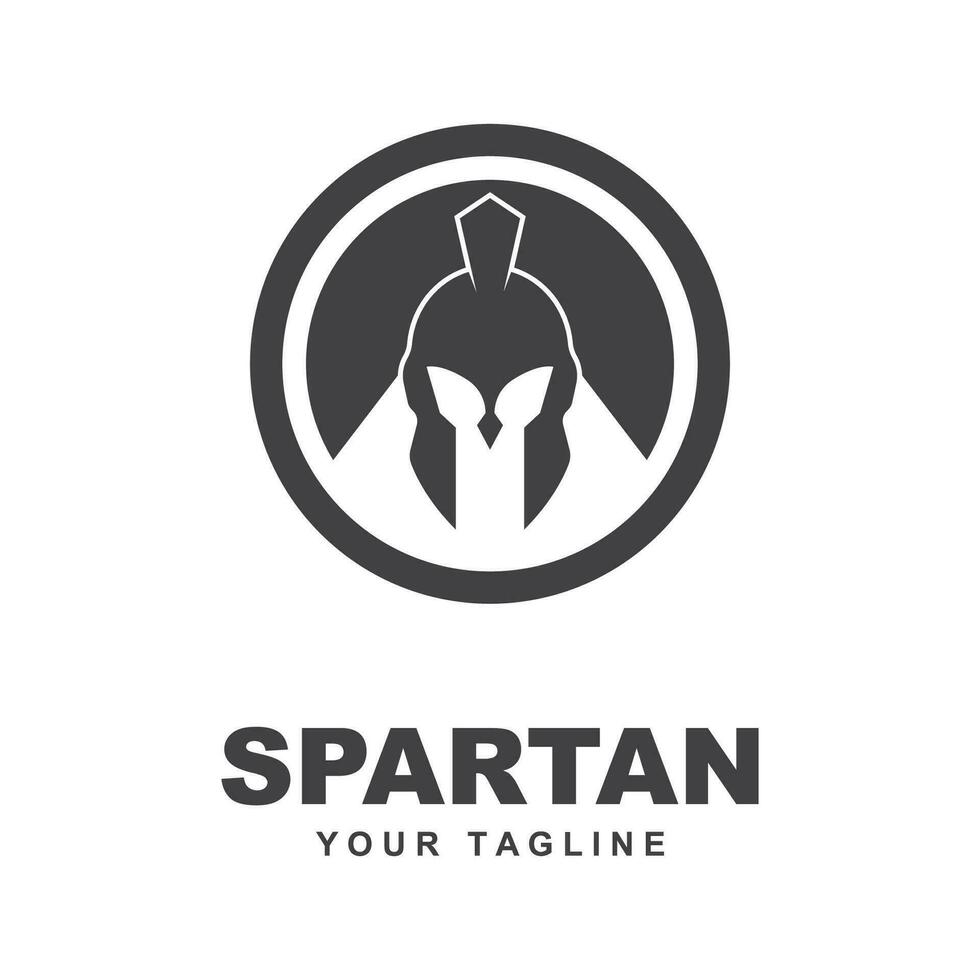 shield and helmet of the Spartan warrior symbol, Spartan helmet logo vector illustration