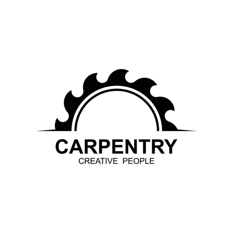 Vintage wood carpentry logo vector