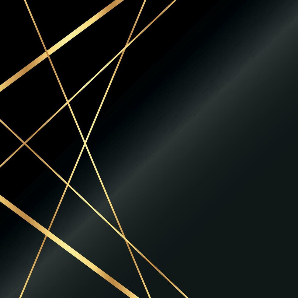 negro antecedentes con grunge textura decorado con brillante dorado líneas. negro oro lujo antecedentes vector