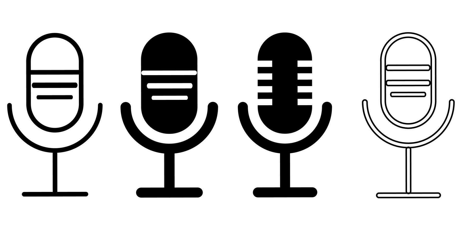 Set of microphone icons 25783801 Vector Art at Vecteezy