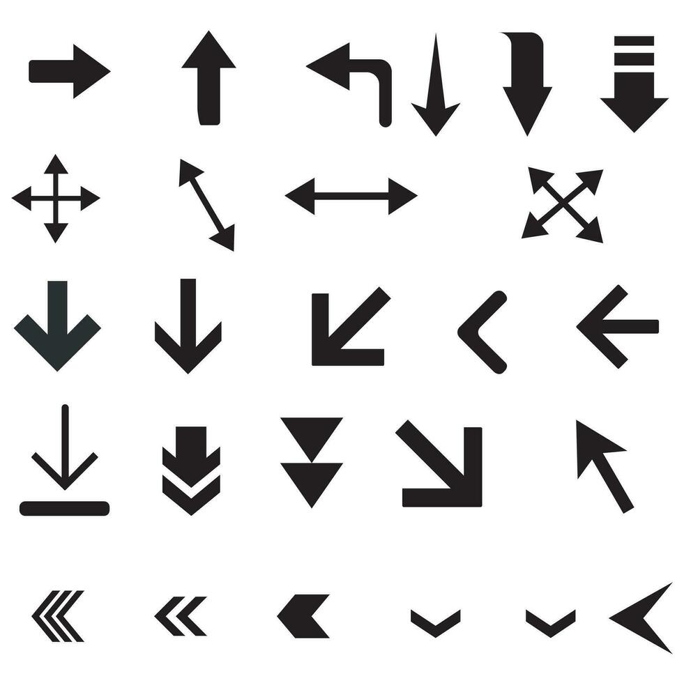 Arrows vector collection with elegant style and black color