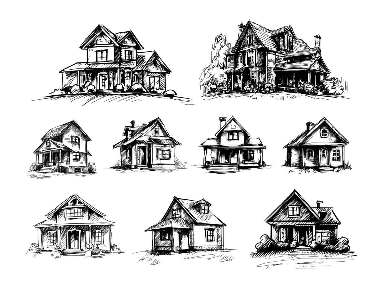 House Sketch Hand Drawing Style Illustration vector