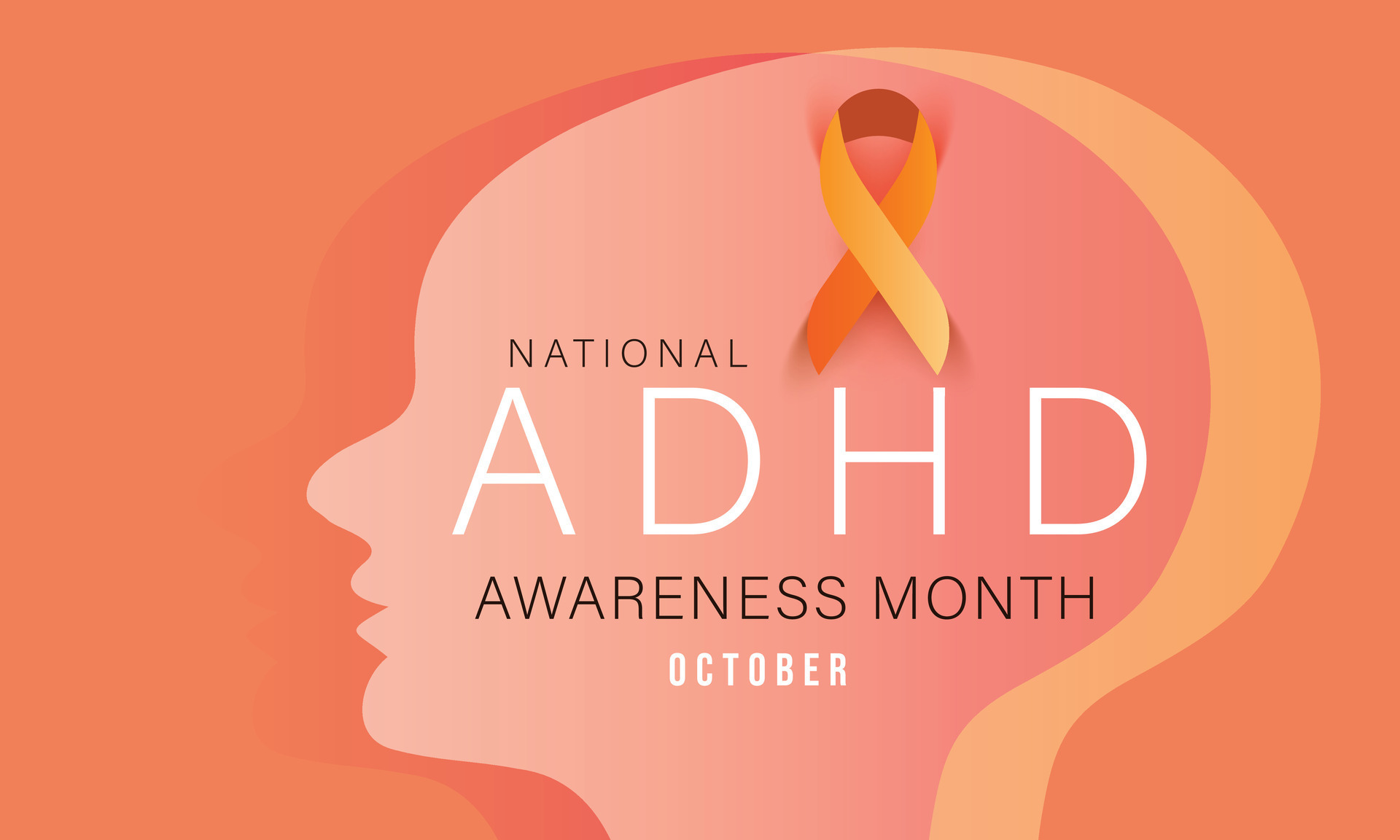 National ADHD awareness month. background, banner, card, poster