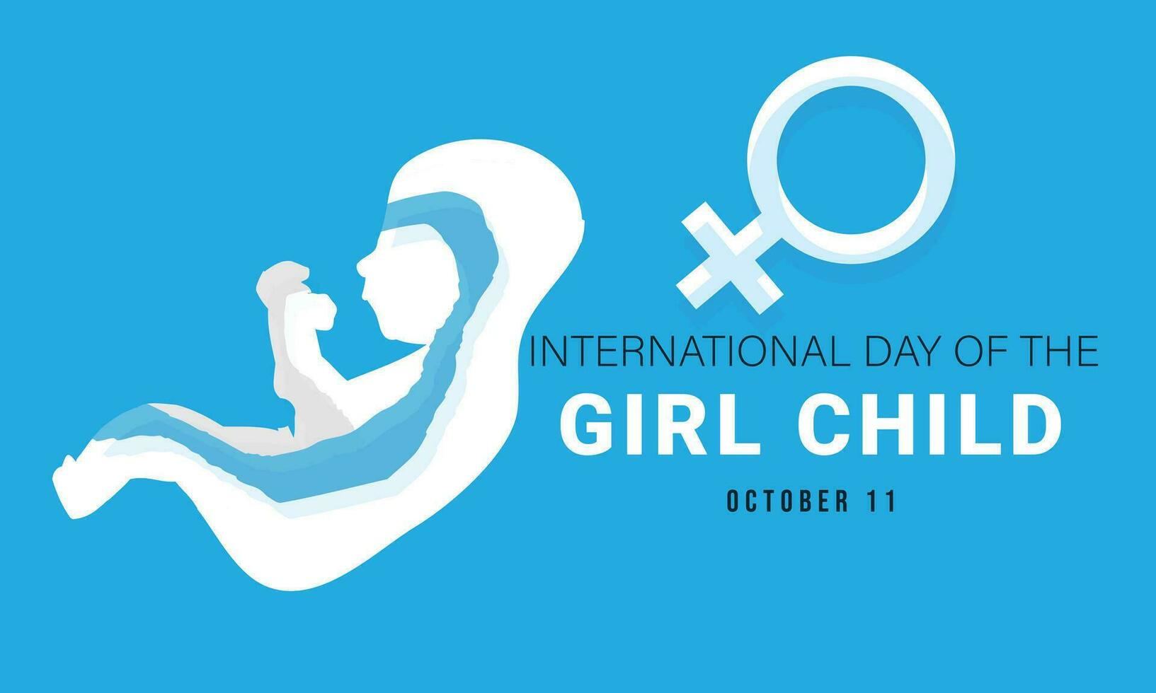 international day of the girl child. background, banner, card, poster, template. Vector illustration.