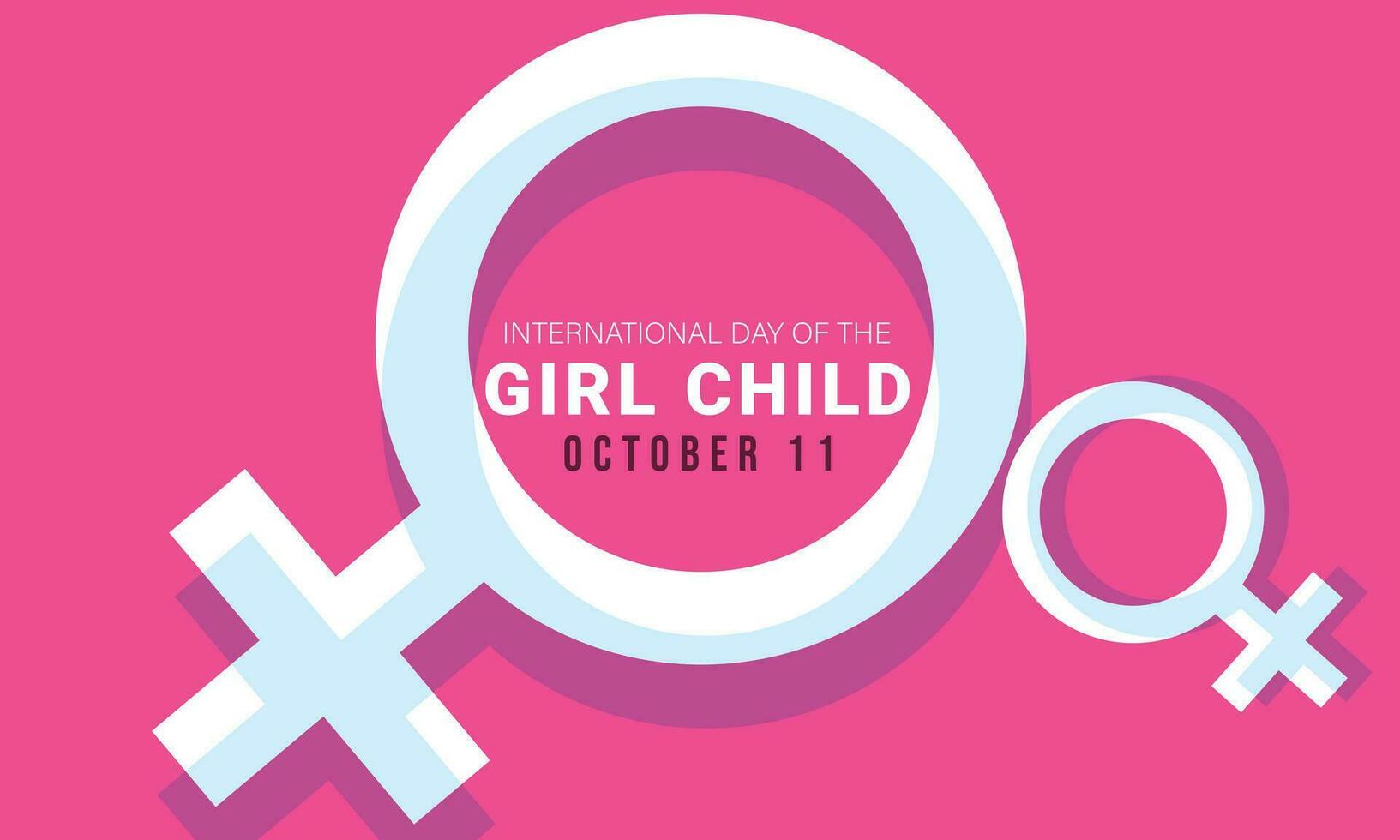 international day of the girl child. background, banner, card, poster, template. Vector illustration.