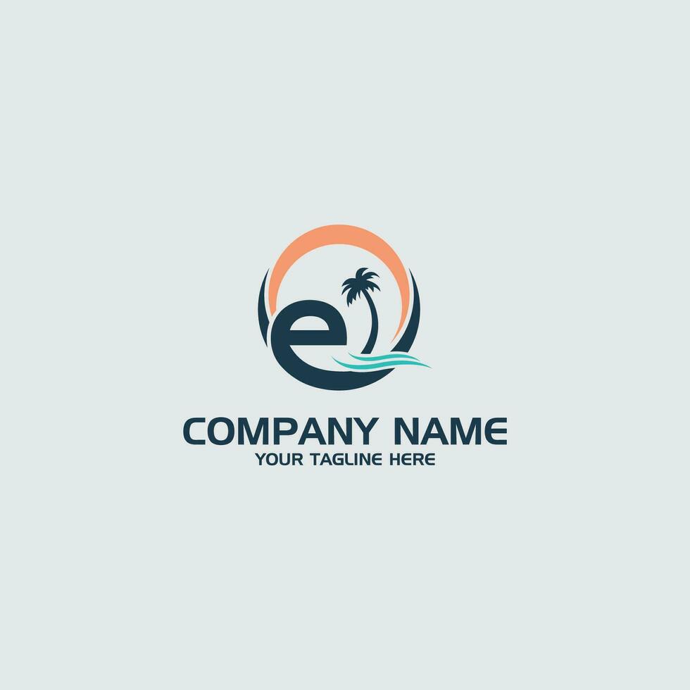 Creative E letter logo design template vector