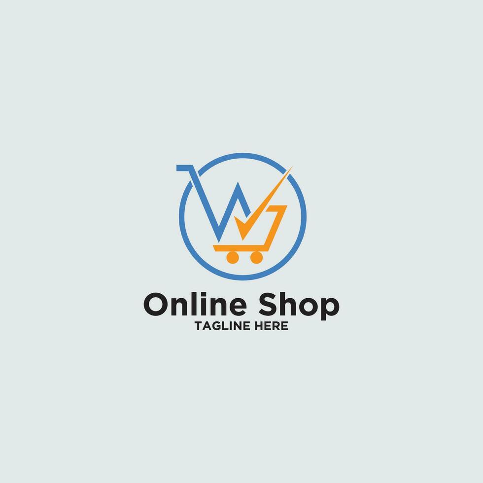 Simple creative shop store logo vector icon template