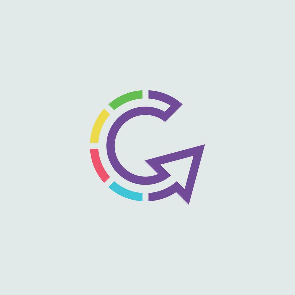 Modern C letter app logo design vector
