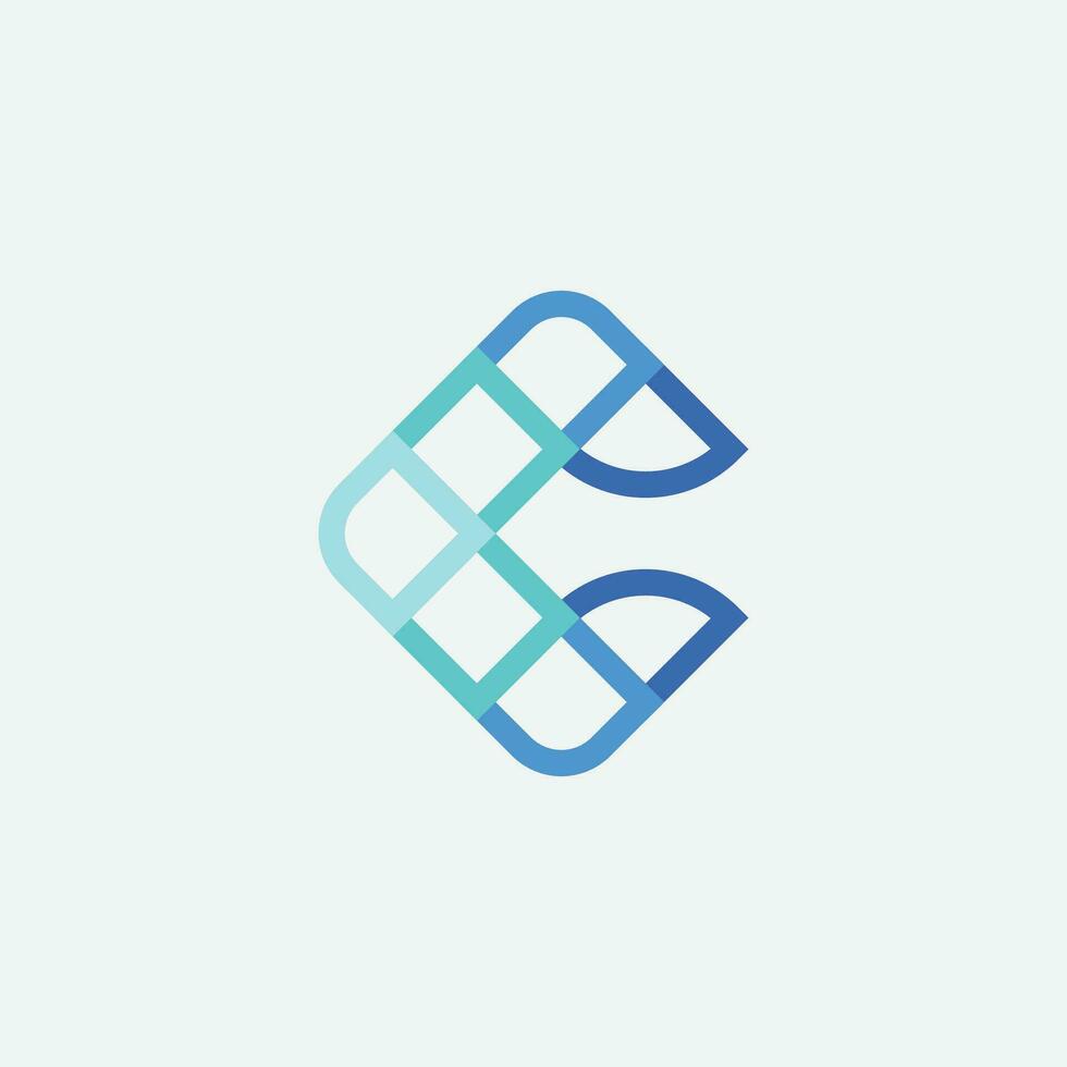 Modern C letter app logo design vector