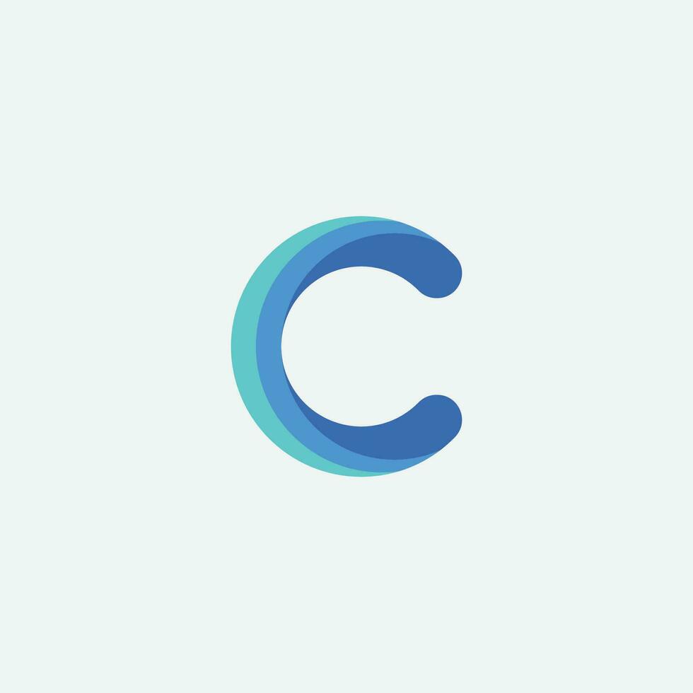 Modern C letter app logo design vector