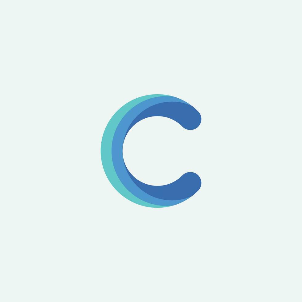 Modern C letter app logo design vector