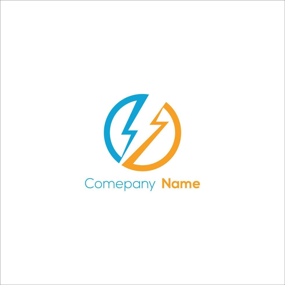 Flash Icon Electricity Logo. Flat Vector Logo Design Template Element