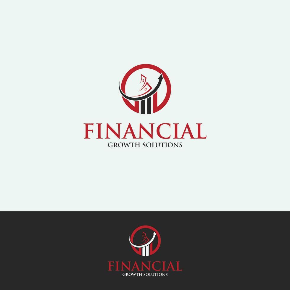 Financial Growth Solutions Logo Design Template. vector