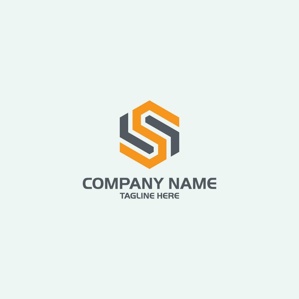 Minimal creative initial based S logo and SS logo. Letter S SS creative elegant monogram white color on black background. vector