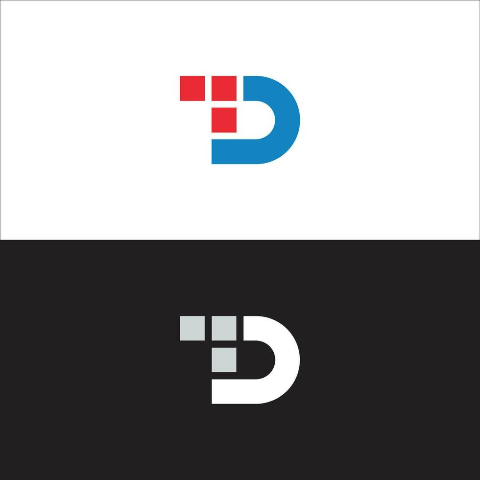 d logo design and creative, d tech logo template. vector